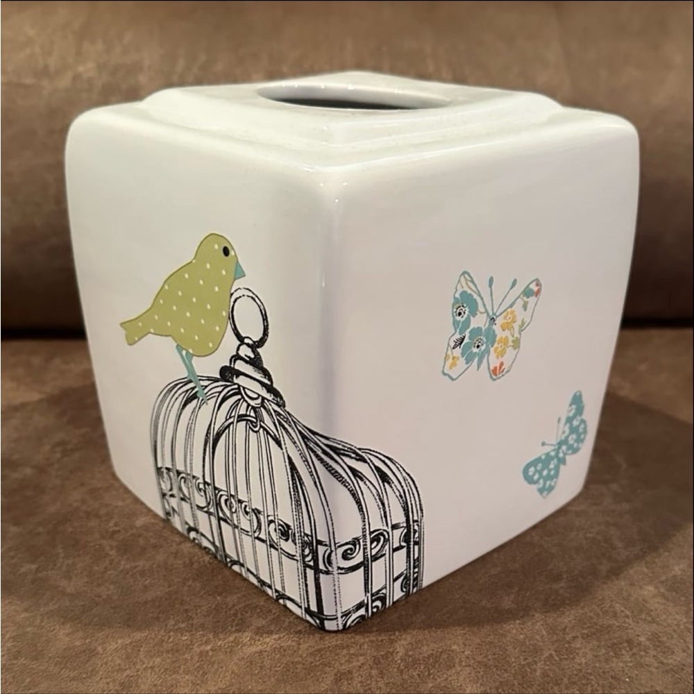 Laura Ashley Ceramic Birdcage Tissue Box Cover
